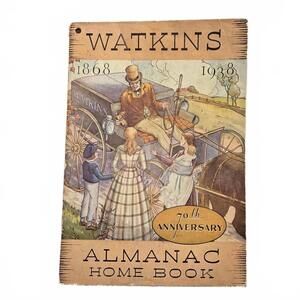 Almanac / Cookbook Watkins 70th Anniversary Almanac Home Book / 1938 / Antique